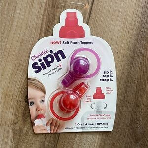 Sip'n Soft Pouch Toppers - Red and Purple